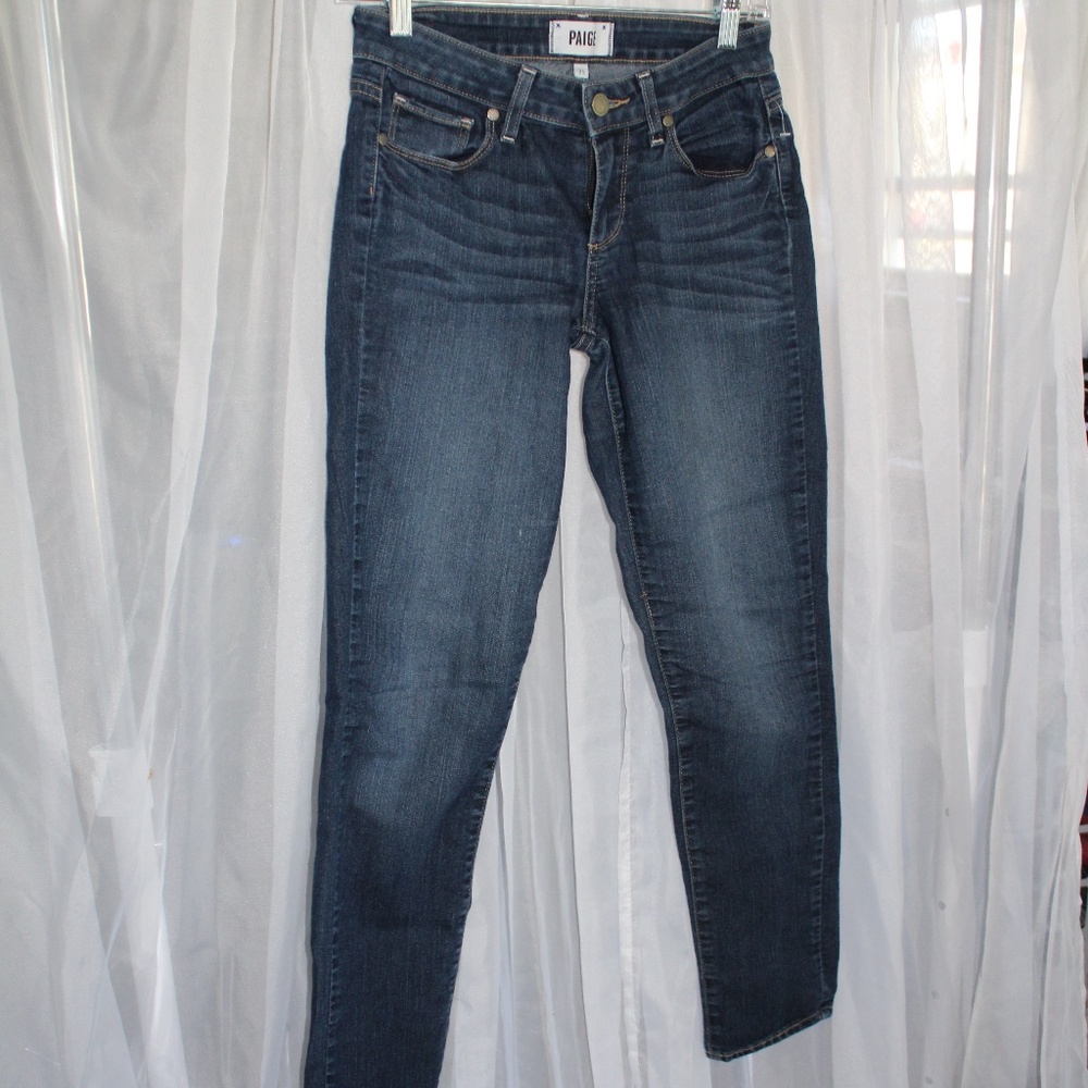 PreLoved Paige The Kylie Crop Jeans Skinny Jeans Mid Rise Dark Wash Sz (25)